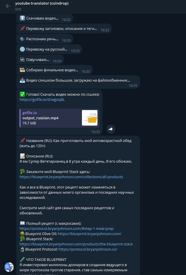 AI YouTube Video Translator Bot